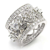 Alamode Rhodium 925 Sterling Silver Ring with AAA Grade CZ in Clear - Alamode - Flyclothing LLC