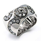 Alamode Rhodium + Ruthenium 925 Sterling Silver Ring with AAA Grade CZ in Clear - Alamode - Flyclothing LLC