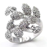 Alamode Rhodium 925 Sterling Silver Ring with AAA Grade CZ in Clear - Alamode - Flyclothing LLC