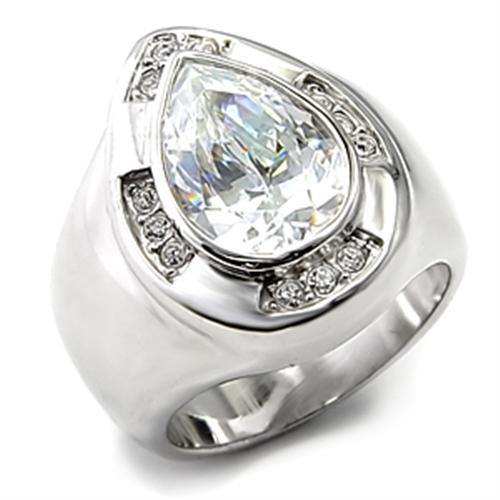 Alamode Rhodium 925 Sterling Silver Ring with AAA Grade CZ in Clear - Alamode - Flyclothing LLC