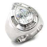 Alamode Rhodium 925 Sterling Silver Ring with AAA Grade CZ in Clear - Alamode - Flyclothing LLC