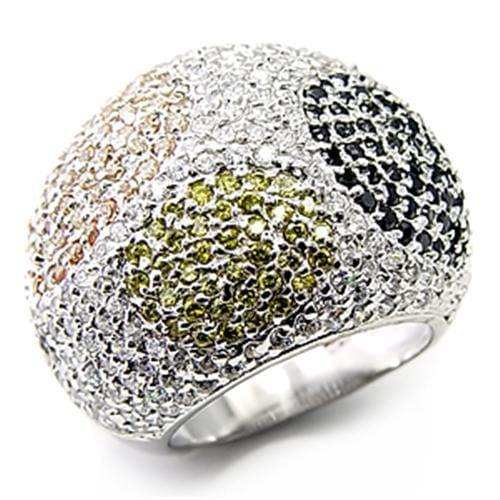Alamode High-Polished 925 Sterling Silver Ring with AAA Grade CZ in Jet - Alamode - Flyclothing LLC