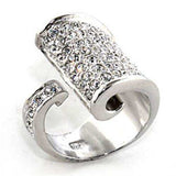 Alamode Rhodium 925 Sterling Silver Ring with Top Grade Crystal in Clear - Alamode - Flyclothing LLC