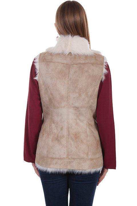 Scully lightweigt faux shearling vest beige - Scully Leather - Flyclothing LLC
