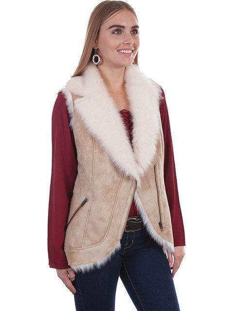 Scully lightweigt faux shearling vest beige - Scully Leather - Flyclothing LLC