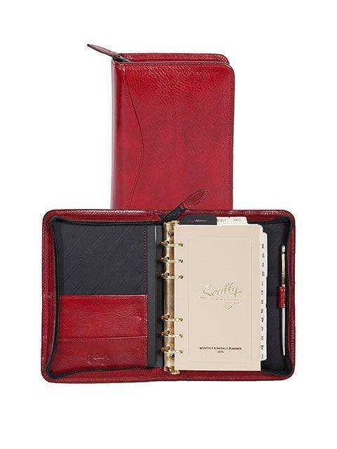 Scully RED 6 RING WEEKLY ORGANIZER - Scully Leather - Flyclothing LLC