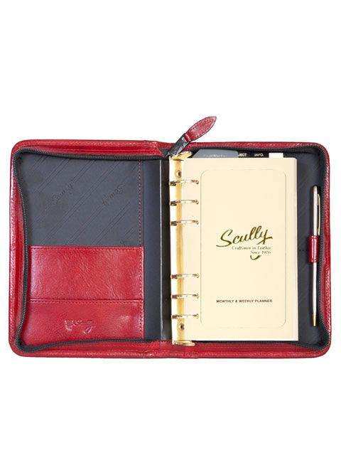 Scully RED 6 RING WEEKLY ORGANIZER - Scully Leather - Flyclothing LLC