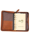 Scully BROWN 6 RING WEEKLY ORGANIZER - Scully Leather - Flyclothing LLC