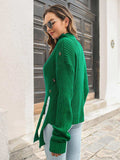 Decorative Button Slit Sweater - Trendsi - Flyclothing LLC