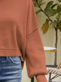 Round Neck Dropped Shoulder Sweater - Trendsi - Flyclothing LLC