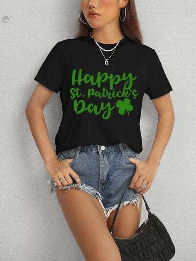 HAPPY ST. PATRICK'S DAY Short Sleeve T-Shirt - Trendsi - Flyclothing LLC