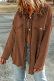 Pocketed Button Up Droppped Shoulder Jacket - Trendsi - Flyclothing LLC