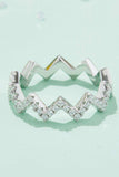 Moissanite Wavy Band Ring - Trendsi - Flyclothing LLC