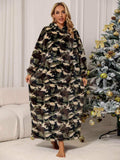 Camouflage Hooded Teddy Night Dress - Trendsi - Flyclothing LLC
