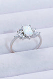 925 Sterling Silver Zircon and Opal Ring - Trendsi - Flyclothing LLC