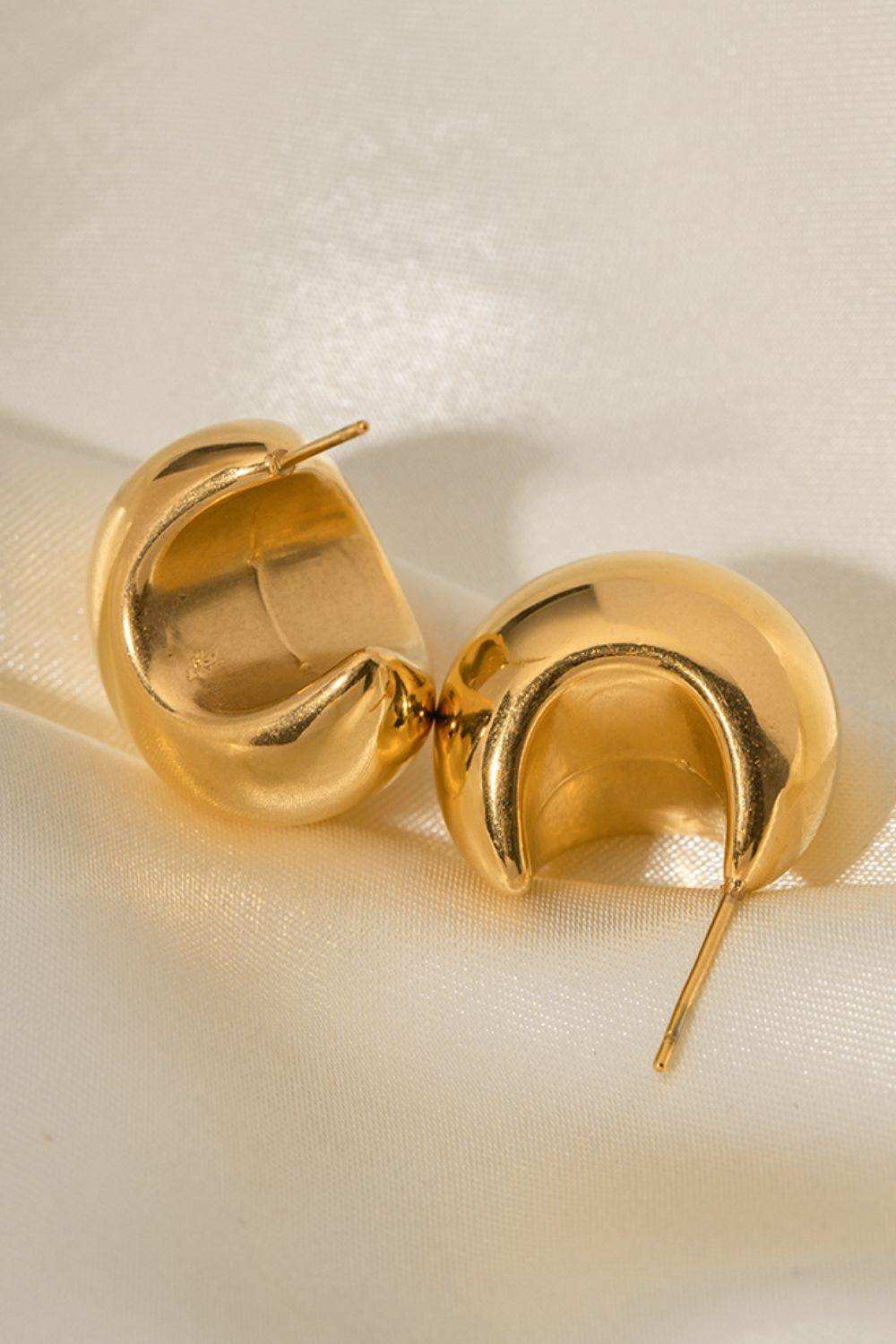 Stainless Steel C-Hoop Earrings - Trendsi - Flyclothing LLC