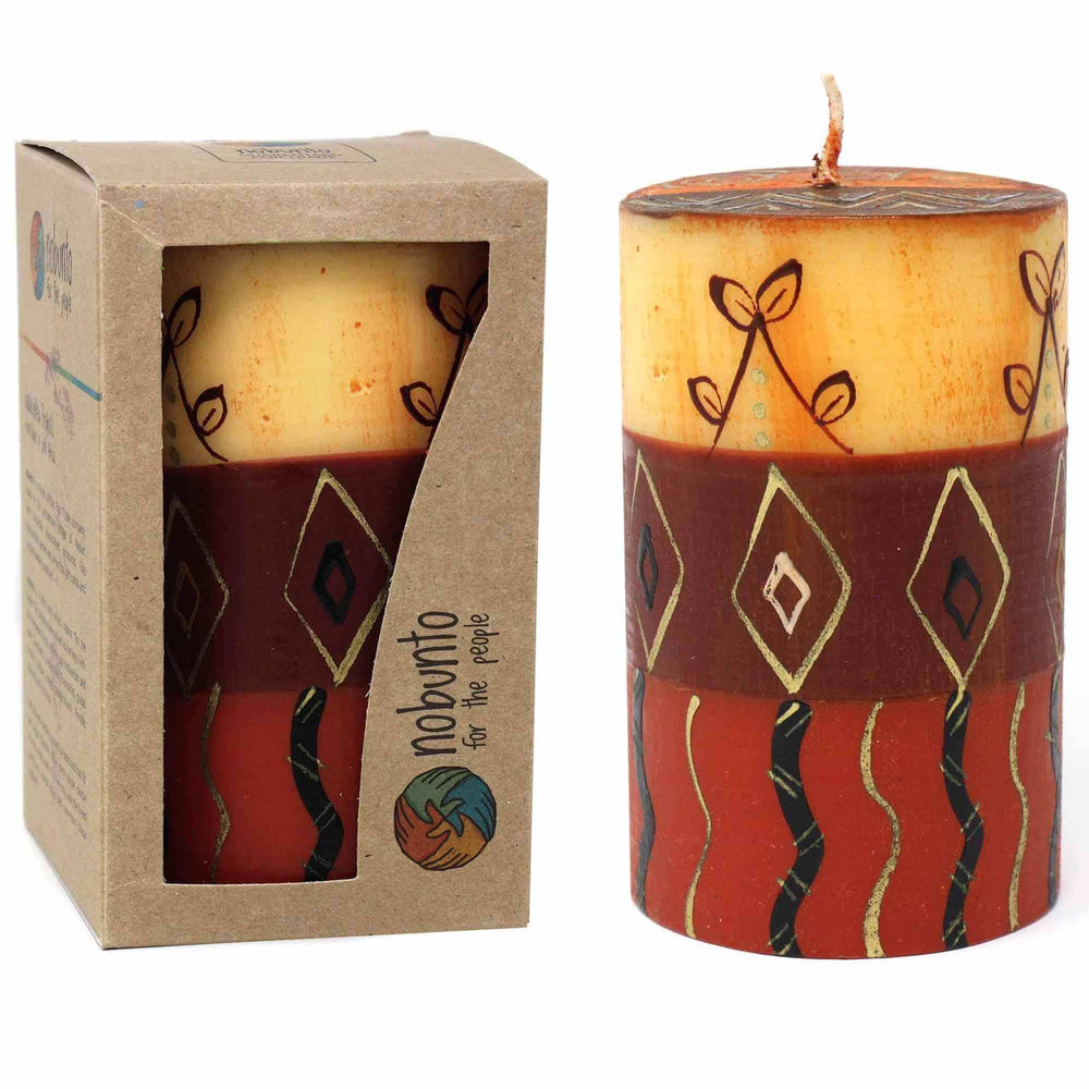 Single Boxed Hand-Painted Pillar Candle - Bongazi Design - Nobunto - Nobunto - Flyclothing LLC