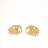 Elephant Brass Stud Earrings - Asha Handicrafts - Flyclothing LLC