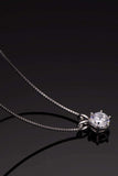 925 Sterling Silver 1 Carat Moissanite Pendant Necklace - Trendsi - Flyclothing LLC