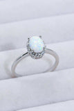 925 Sterling Silver 4-Prong Opal Ring - Trendsi - Flyclothing LLC