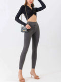 High Waist Cropped Active Leggings - Trendsi - Flyclothing LLC