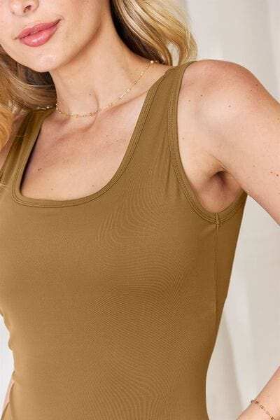 Basic Bae Full Size Square Neck Sleeveless Bodysuit - Trendsi - Flyclothing LLC