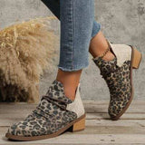 Contrast Canvas Low Heel Boots - Trendsi - Flyclothing LLC