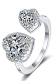 Heart-Shape Moissanite Open Ring - Trendsi - Flyclothing LLC
