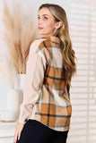 Double Take Plaid Print Dropped Shoulder Shirt - Trendsi - Flyclothing LLC