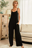 Scoop Neck Spaghetti Strap Jumpsuit with Pockets - Trendsi - Flyclothing LLC