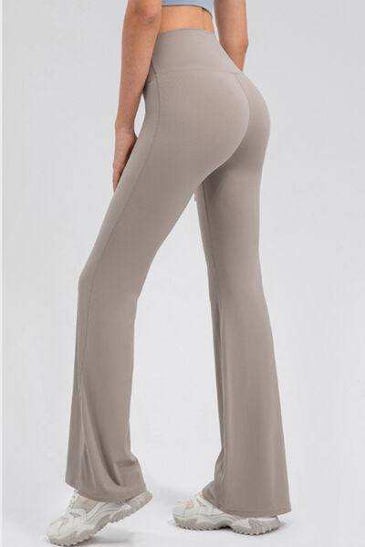 High Waist Straight Active Pants - Trendsi - Flyclothing LLC