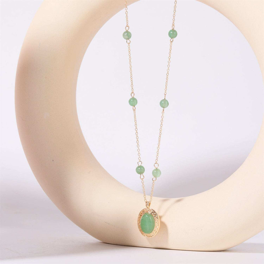 Copper Natural Crystal Pendant Necklace - Trendsi - Flyclothing LLC