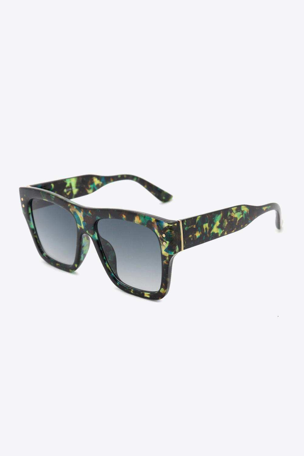 UV400 Patterned Polycarbonate Square Sunglasses - Trendsi - Flyclothing LLC