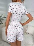 Floral Ruched T-Shirt and Shorts Lounge Set - Trendsi - Flyclothing LLC