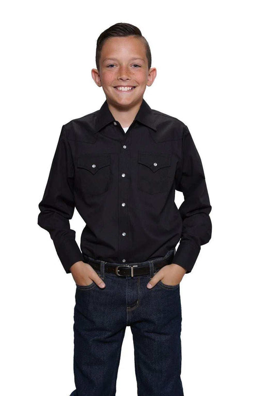 Ely Cattleman Boys L/S Black Solid Snap Shirt - Ely Cattleman - Flyclothing LLC