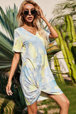 Twisted V-Neck Short Sleeve Dress - Trendsi - Flyclothing LLC