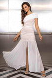 One-Shoulder Ruched Maxi Dress - Trendsi - Flyclothing LLC