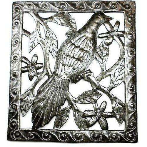 Single Bird Metal Wall Art - 11 by 12 Inches - Croix des Bouquets - Croix des Bouquets - Flyclothing LLC