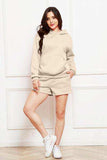 Drop Shoulder Long Sleeve Hoodie and Shorts Set - Trendsi - Flyclothing LLC