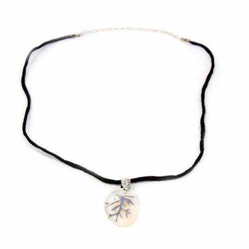 Pendant, Silver Branches on Mother of Pearl - Artisana - Flyclothing LLC