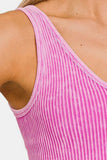 Zenana Washed Ribbed Cropped Tank - Trendsi - Flyclothing LLC