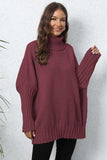 Turtle Neck Long Sleeve Ribbed Sweater - Trendsi - Flyclothing LLC