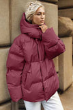 Pocketed Zip Up Hooded Puffer Jacket - Trendsi - Flyclothing LLC
