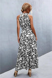 Printed Sleeveless Tie Waist Maxi Dress - Trendsi - Flyclothing LLC