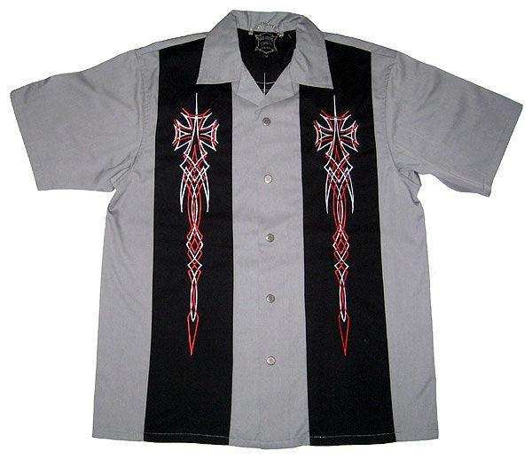 Hard Chrome Iron Cross Gray Work Shirt - Hard Chrome Clothing - Flyclothing LLC