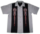 Hard Chrome Iron Cross Gray Work Shirt - Hard Chrome Clothing - Flyclothing LLC