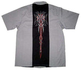 Hard Chrome Iron Cross Gray Work Shirt - Hard Chrome Clothing - Flyclothing LLC