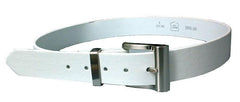 White Leather Snap Belt - Flyclothing LLC