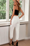 Drawstring Paperbag Waist Cropped Joggers - Trendsi - Flyclothing LLC