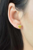 2 Carat Yellow Heart Moissanite Platinum-Plated Earrings - Trendsi - Flyclothing LLC